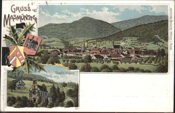 Masmuenster hapelle Huppach Wappen Litho