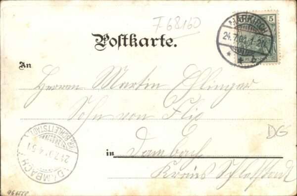 Sainte-Marie-aux-Mines Haut Rhin Markich Mondscheinkarte  Litho – Bild 2