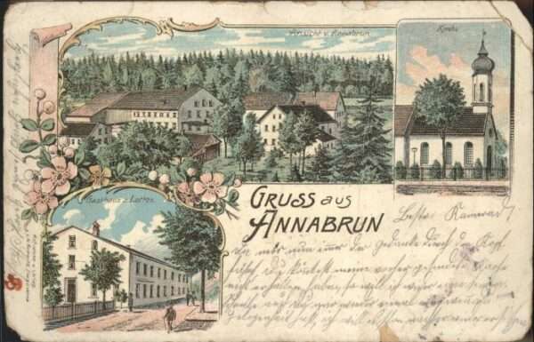 Annabrun Gasthaus Lottes Kirche Litho