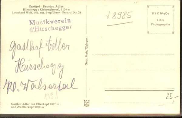 Hirschegg Kleinwalsertal Vorarlberg Gasthof Pension Adler – Bild 2