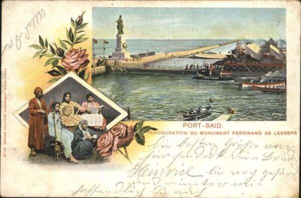 Port Said Monument Ferdinand Lesseps Schiff