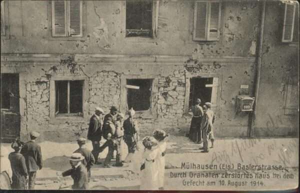 Muelhausen Elsass Baslerstrasse
zerstörtes Haus