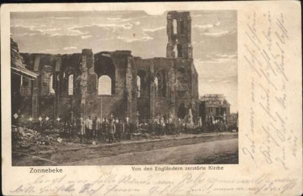 Zonnebeke West-Vlaanderen zerstörte Kirche