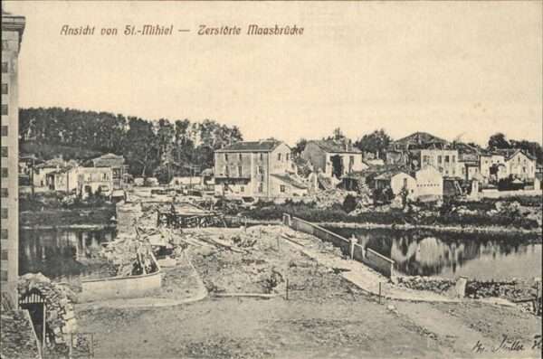Saint-Mihiel zerstörte Maasbrücke