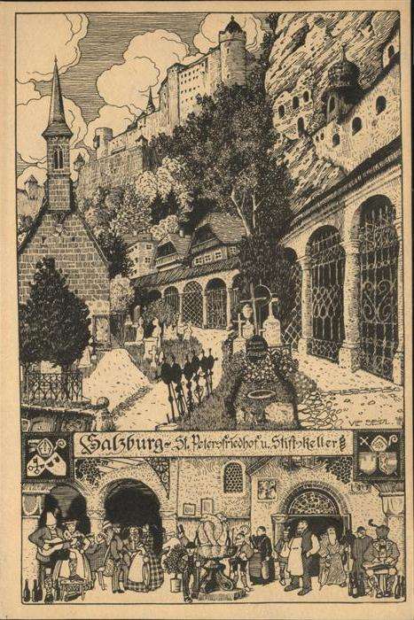 Salzburg Oesterreich St. Petersfriedhof Stiftskeller