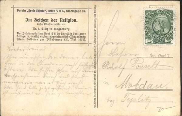 Wien Tilly in Magdeburg 1631 Künstlerpostkar – Bild 2