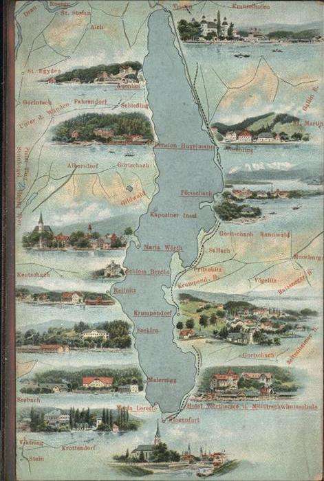Maria Woerth Woerthersee Landkarte St. Stefan, Aich