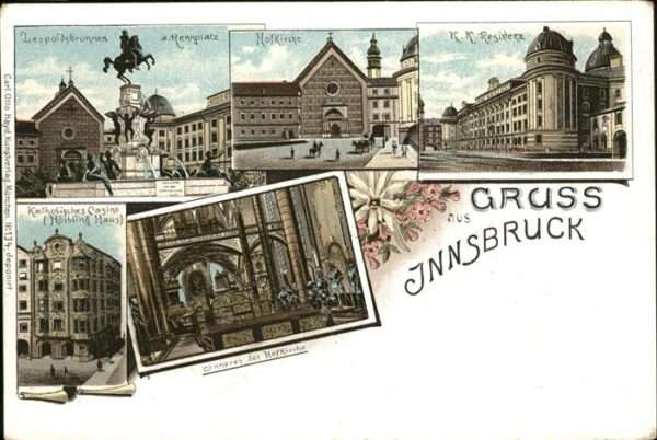 Innsbruck Leopoldsbrunnen Hofkirche KuK Residenz
