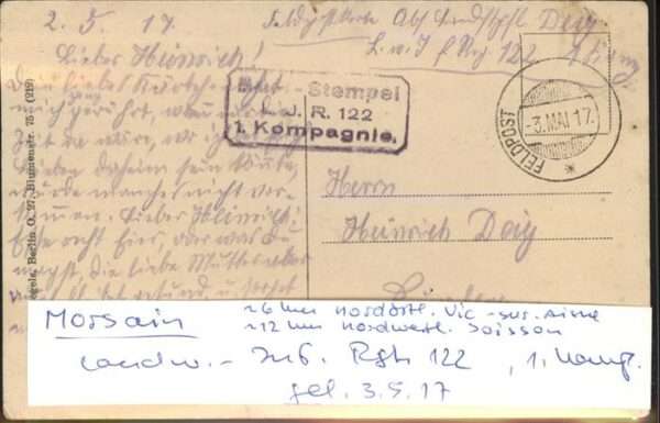Morsain Zerstörte Schule _ Feldpostkarte – Bild 2