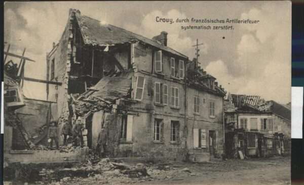 Crouy Aisne Artilleriefeuer Zerstörung