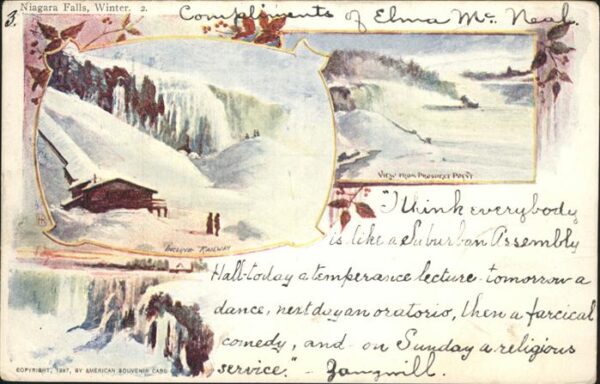 Niagara Falls Ontario Niagara Falls in Winter Künstlerkarte