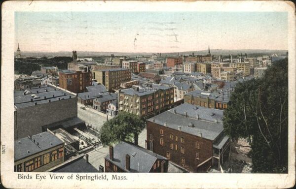 Springfield Massachusetts Birds Eye View of part of the city