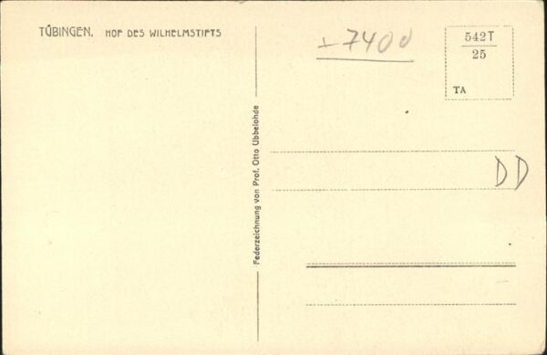 Ubbelohde Otto Tübingen Hof des Wilhelmstifts Federnze – Bild 2