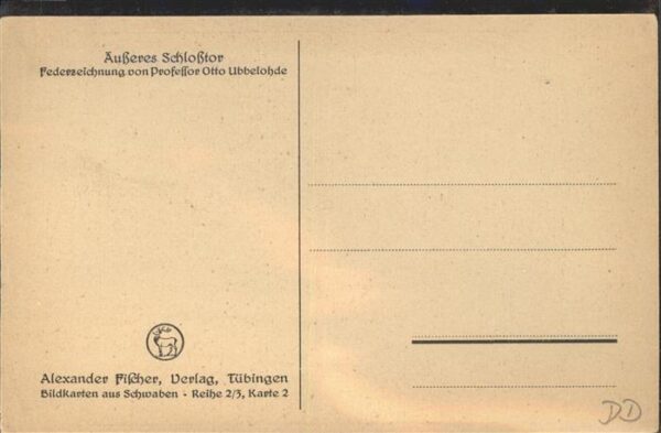 Ubbelohde Otto Schlosstor Tübingen Federzeichnung – Bild 2