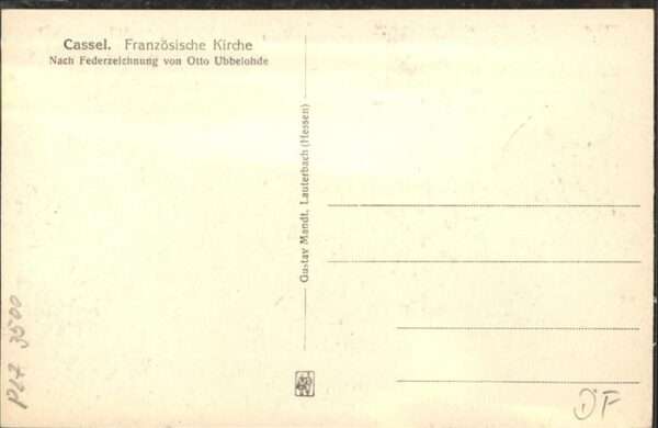 Ubbelohde Otto Kassel Französische Kirche Federzeichnu – Bild 2
