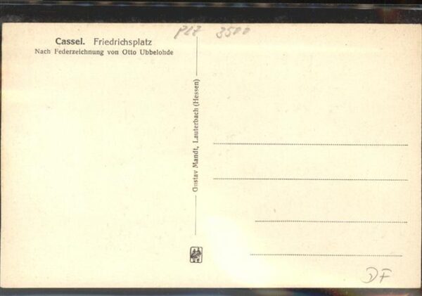 Ubbelohde Otto Kassel Friedrichsplatz Federzeichnung – Bild 2