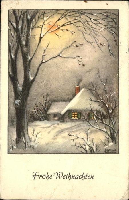 Petersen Hannes Weihnachten Haus Baum Mond