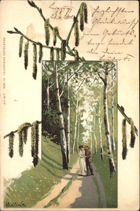 Mailick Erika Nr. 603 Paar Spaziergang Wald