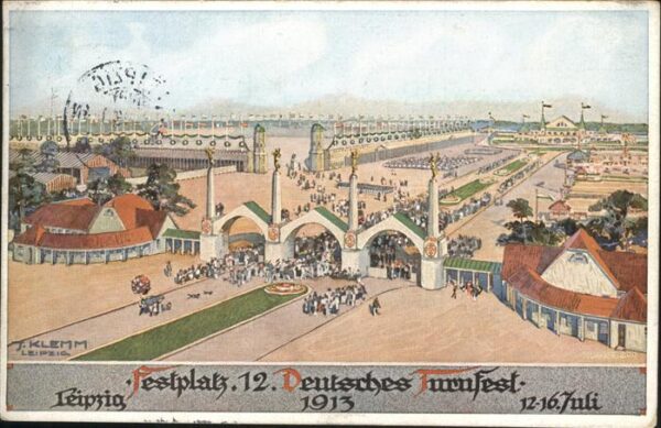 Turnfest Leipzig Festplatz Künstlerkarte J. Klem