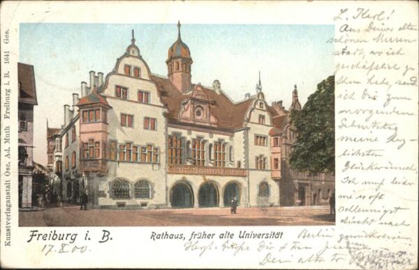 Lunakarte Nr. 1641 Freiburg i. B. Rathaus alte Univer