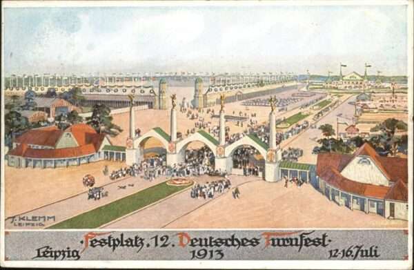 Turnfest Leipzig Festplatz Künstlerkarte J. Klem