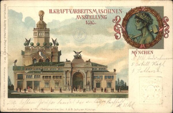 Ausstellung Industrie Muenchen 1898 Eingang Verlag-Glaser Nr. 2