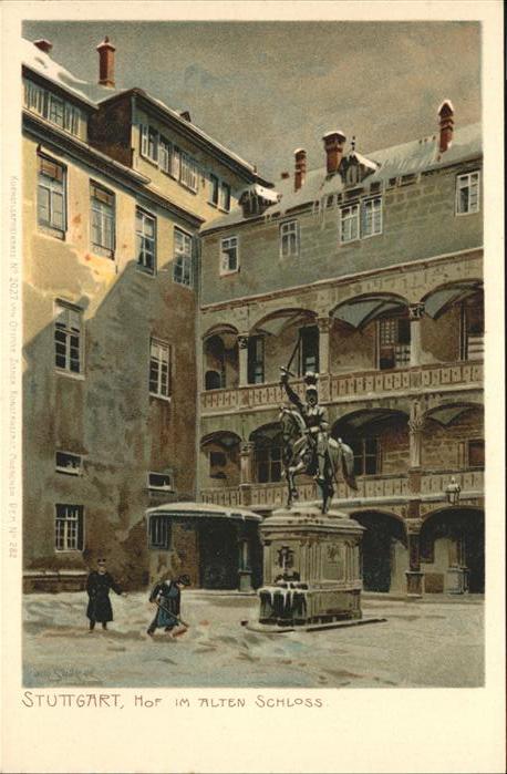 Verlag Zieher Ottmar Nr. 2027 Stuttgart Hof Schloss