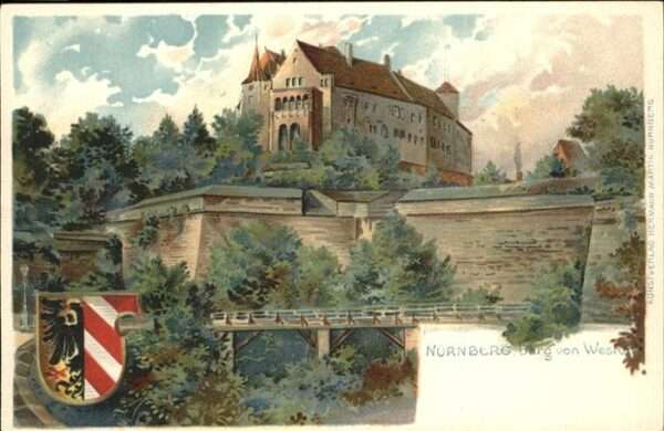 Martin Hermann Litho Nürnberg Burg Wappen