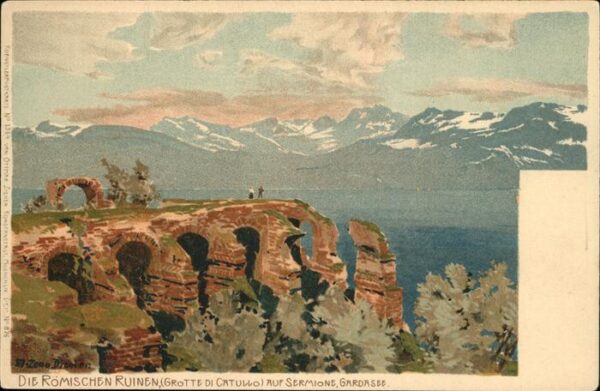 Diemer Zeno Litho Nr. 1364 Römischen Ruinen Sermione Gard