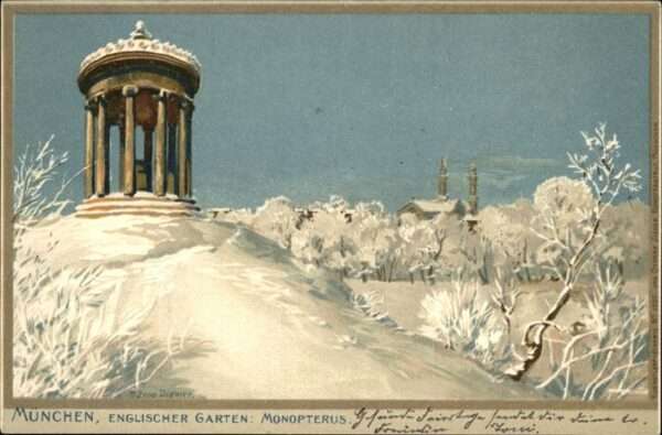 Diemer Zeno Litho Nr. 1037 München Englischer Garten Mono