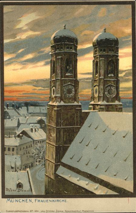 Diemer Zeno Litho Nr. 1041 München Frauenkirche