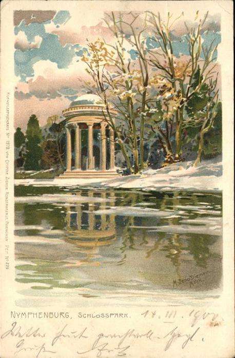 Diemer Zeno Litho Nr. 1978 Nymphenburg Schlosspark