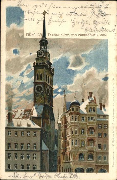 Diemer Zeno Litho Nr. 1985 München Petersturm