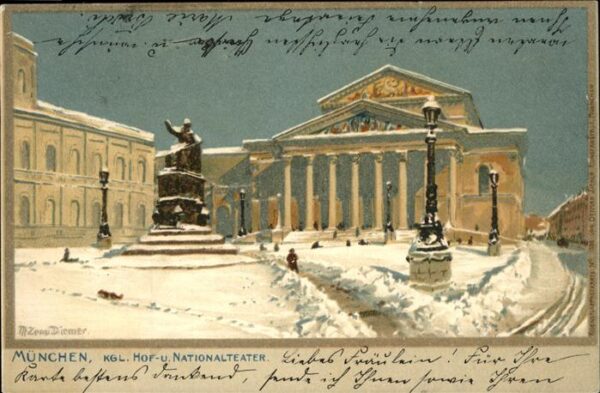 Diemer Zeno Litho Nr. 1036 München Nationaltheater