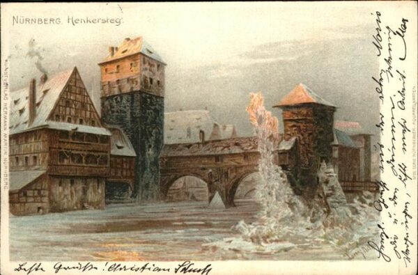 Kuenstlerkarte Lorenz Ritter Nürnberg Henkersteg