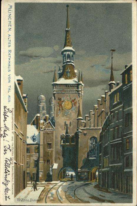 Diemer Zeno Litho Nr. 1043 München Altes Rathaus