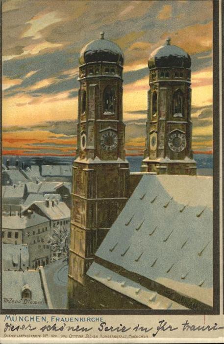 Diemer Zeno Litho Nr. 1041 München Frauenkirche