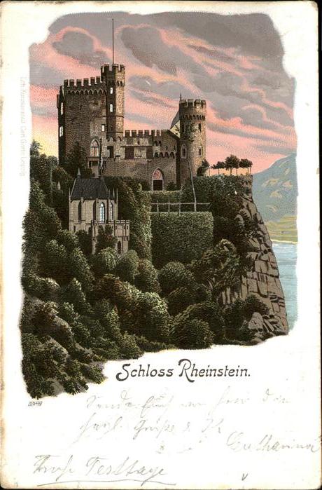 Verlag Garte Leipzig Litho Nr. 5048 Schloss Rheinstein