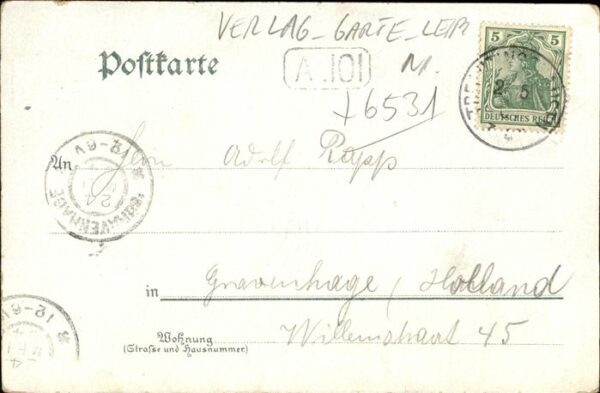 Verlag Garte Leipzig Litho Nr. 5048 Schloss Rheinstein – Bild 2