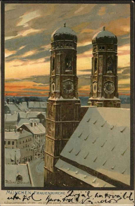 Diemer Zeno Litho Nr. 1041 München Frauenkirche