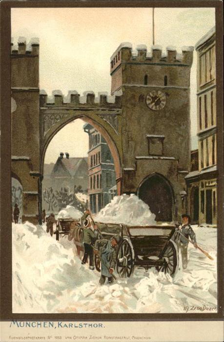 Diemer Zeno Litho Nr. 1053 München Karlstor