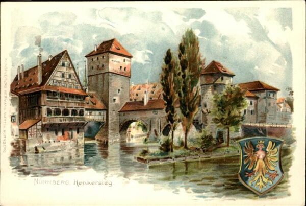 Martin Hermann Litho Nürnberg Henkersteg Wappen