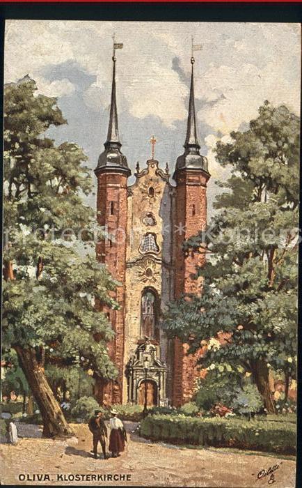 Oliva Westpreussen Danzig Gdansk Klosterkirche bei Danzig Künstlerkarte