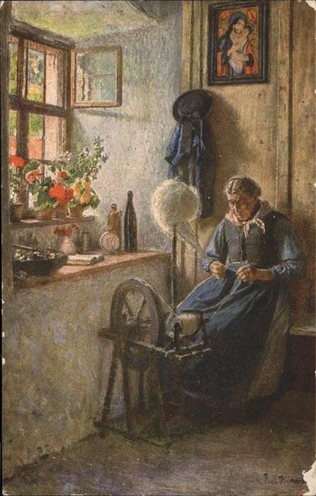 Spinnen Handwerk Frau