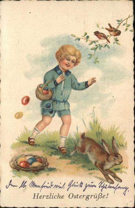Ostern Easter Paques Vogel Hase Hind Ostereier
