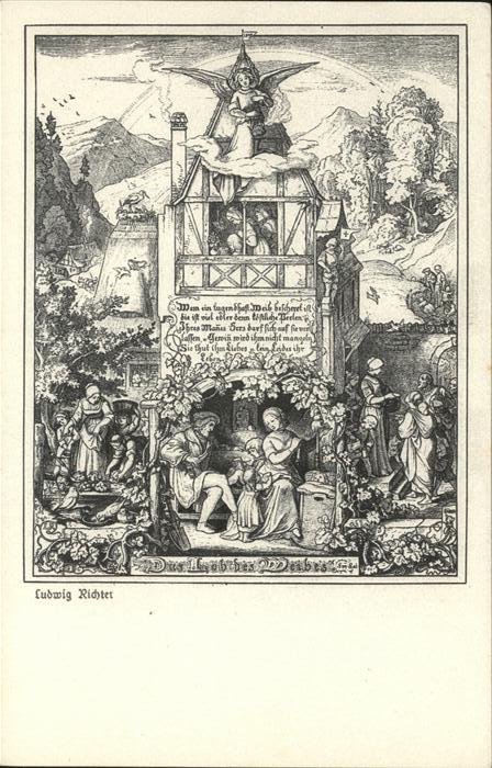 Kuenstlerkarte Ludwig Richter Lob des Weibes