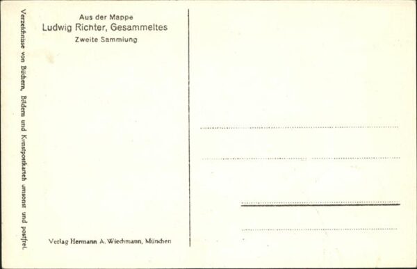 Kuenstlerkarte Ludwig Richter Die Nachbarn Hund Enten – Bild 2