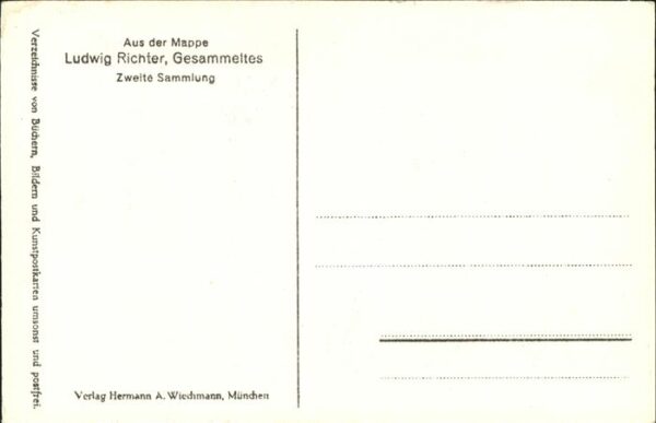 Kuenstlerkarte Ludwig Richter Waldbrüder Ziege Geige – Bild 2