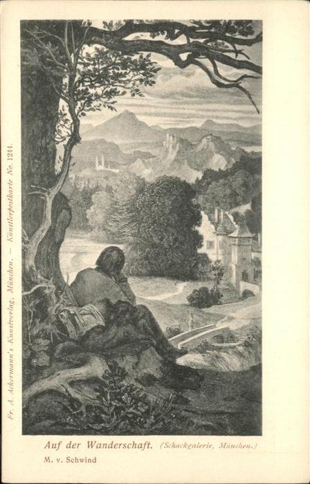 Kuenstlerkarte M Schwind Wanderschaft