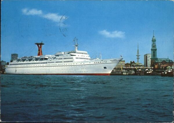 Schiffe Ships Navires MS Hamburg St Michaelis Kirche  Fernseh